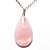 05 Pingente Gota Quartzo Rosa Pedra Natural Montagem Pino Prateado Atacado - Imagem 1