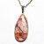 03 Pingente Gota Hematoide Vermelho Pedra Montagem Pino Prateado Atacado - Imagem 3