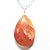 05 Pingente Gota Aragonita Vermelho Pedra Natural Pino Prateado Atacado - Imagem 1