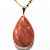 05 Pingente Gota Aragonita Vermelho Pedra Natural Montagem Dourado Atacado - Imagem 1