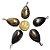 10 Pingente Nlux Gota Lisa Pedra Bronzita Natural Pino Prata 950 Atacado - Imagem 1
