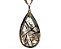 03 Pingente Gota Cristal Extra Incrustado Turmalina Prata 950 Atacado - Imagem 2