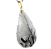 05 Pingente Gota Cristal Incrustado Turmalina Preta Pino Dourado Atacado - Imagem 2