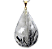 03 Pingente Gota Cristal Incrustado Turmalina Preta Pino Dourado Atacado - Imagem 1