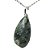 03 Pingente Gota Pedra Epidoto Natural Pino Prata 950 Atacado - Imagem 3
