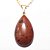 05 Pingente Gota Obsidiana Mahogany Pedra Natural Montagem Dourado Atacado - Imagem 1