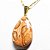 03 Pingente Gota Pedra Jaspe Leopardo Montagem Pino Dourado Atacado - Imagem 2