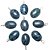 03 Pingente Cabochão Oval Apatita Azul 25mm Pino Prata 950 Atacado - Imagem 1