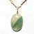 03 Pingente Cabochão Oval Pedra Ônix Verde Montagem Dourado - Imagem 3