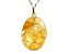 05 Pingente Cabochão Oval Pedra Citrino Pino Prata 950 Atacado - Imagem 1