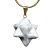 03 Pingente Merkabah Pedra Howlita Branca Pino e Presilha Prateada Atacado - Imagem 1