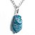 Colar Pedrinha Apatita Azul Bruto Natural Pino Prata 950 - Imagem 1
