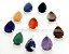 10 Pingente Gota Pedras Mistas Montagem Garra Flash Prateado REFF PG9523 - Imagem 2