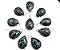 5 Pingente Gota Obsidiana Flocos de Neve Prata 950 Garra - Imagem 2