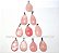 10 Pingente GOTA Pedra Quartzo Rosa Natural Montagem Flash Prateado ATACADO - Imagem 1