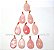 10 Pingente Gota Pedra Quartzo Rosa Natural Montagem Flash Dourado Atacado - Imagem 1