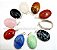 05 Pingente Cabochão Pedras Mistas Montagem Garra Prata 950 - Imagem 1
