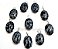 05 Pingente Cabochão Obsidiana Flocos De Neve Montagem Garra Prata 950 - Imagem 1