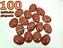 100 Pingente Cabochão QUARTZO VERMELHO Pedra Natural Pino Banho Prata - Imagem 1