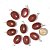10 Pingente Cabochão Quartzo Vermelho Pedra Natural Castoação Pino Banho Prata - Imagem 4