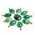03 Pingente Cabochão Quartzo Verde Pedra Natural Pino Dourado Atacado - Imagem 4