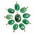 10 Pingente Cabochão Quartzo Verde Pedra Natural Pino Dourado Atacado - Imagem 3