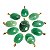 05 Pingente Cabochão Quartzo Verde Pedra Natural Pino Dourado Atacado - Imagem 4
