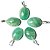5 Pingente Cabochão Oval 20mm Onix Verde Natural Prata 950 ATACADO - Imagem 1