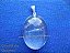 50 Pingente Cabochão CRISTAL Pedra Natural Pino Banhado Prata - Imagem 1