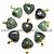 05 Pingente Mini Coração Pedra Esmeralda Natural Pino Dourado ATACADO - Imagem 2