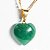 05 Pingente Mini Coração Quartzo Verde Pedra Natural Dourado ATACADO - Imagem 1