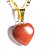 03 Pingente Mini Coração Jaspe Vermelho 15mm Pedra Natural Dourado ATACADO - Imagem 1