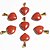 10 Pingente Mini Coração Jaspe Vermelho Pedra Natural Dourado ATACADO - Imagem 1