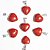 10 Pingente Mini Coração Jaspe Vermelho Pedra Natural Prateado ATACADO - Imagem 2