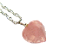 Pingente Coração Quartzo Rosa com Correntinha Prateada - Imagem 1