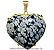Pingente Coração Obsidiana Flocos de Neve Montagem Garra Dourado Reff CG5422 - Imagem 1