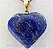 Pingente CORAÇÃO LAPIS LAZULI Pedra Natural Castoação Banhado Dourado - Imagem 1