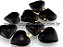 10 Pingente CORAÇÃO Pedra ONIX PRETO Natural Montagem Banho Flash Dourado 125198 - Imagem 2