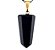 05 Pingente Pontinha Quartzo Preto Pedra Natural Pino e Presilha Dourado Atacado - Imagem 1