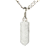 03 Pingente Micro Pontinha Pedra Quartzo Leitoso Pino Prata 950 Atacado - Imagem 1