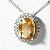 Colar Oval Citrino Facetado Garra Prata 950 Coroa Zirconia - Imagem 3