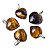 03 Pingente Mini Coração Olho de Tigre Natural 15mm Pino Prata 950 - Imagem 3