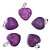 03 Pingente Mini Coração Purpurita Natural Montagem Pino Prata 950 Atacado - Imagem 1