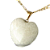 03 Pingente Coração Feldspato Branco Pedra Natural Pino Dourado Atacado - Imagem 2
