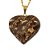05 Pingente Coração Bronzita Pedra Natural Banhado Dourado Atacado - Imagem 2
