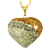 05 Pingente Coração Jaspe Policromo Castoação Pino Dourado Atacado - Imagem 1
