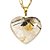 05 Pingente Coração Cristal com Turmalina Incrustada Dourado Atacado - Imagem 3