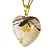 03 Pingente Coração Cristal com Turmalina Incrustada Dourado Atacado - Imagem 2