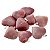 03 Pingente Coração Pedra Quartzo Morango Natural Prateado Atacado - Imagem 1