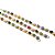 10 Pulseira Margarida Pedras Mistas Natural Rolada Dourado - Imagem 4
